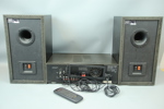 Technics, förstärkare SA EX-100, med fjärrkontroll, samt högtalare SB-CA10, ett par.