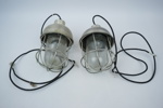 Industrilampor, 2 st, metall/glas.