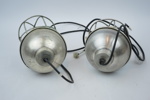 Industrilampor, 2 st, metall/glas.