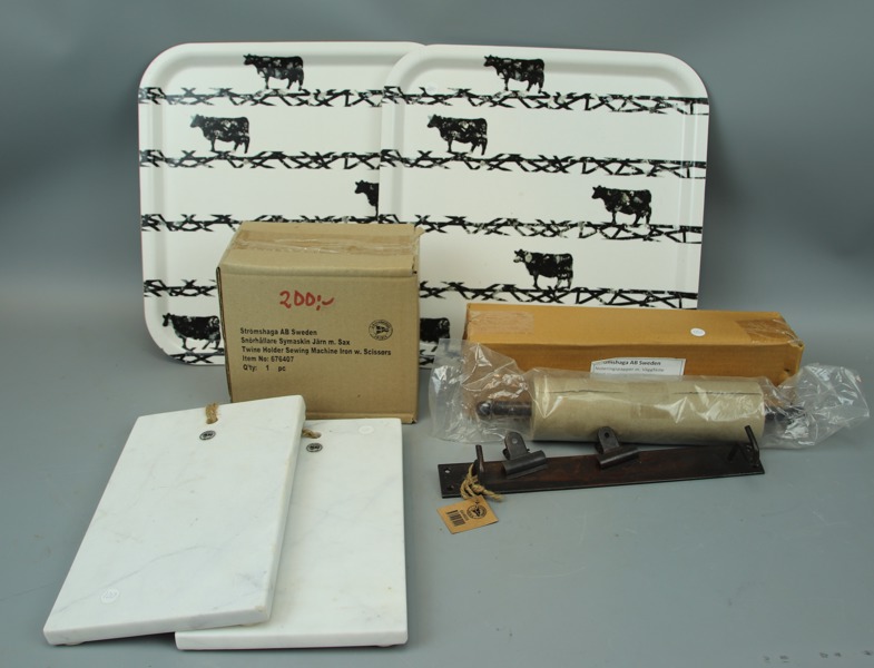 Hushållsföremål, 7 delar, bl. a Strömshaga.