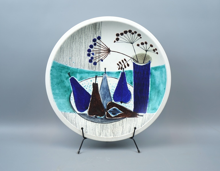 Sigrid Richter, skålfat, keramik, Rörstrand, monogramsignerad.