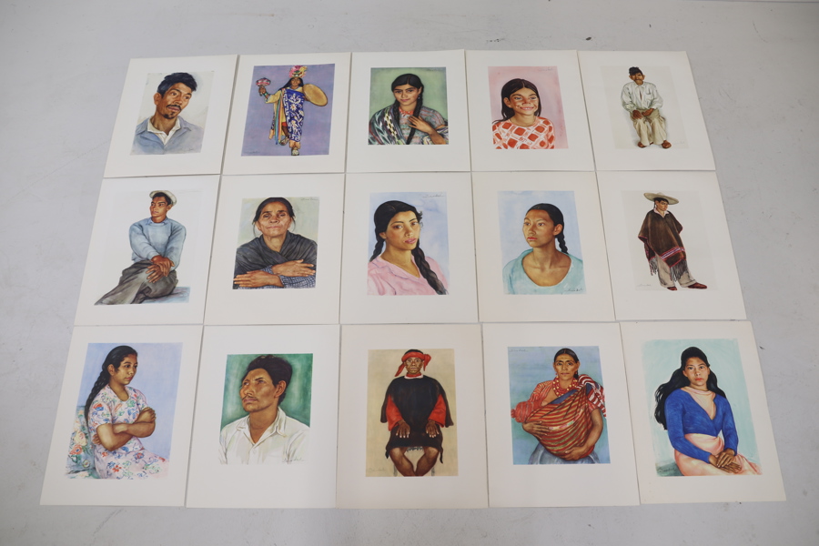 Nils Dardel, "Exotiskt", tryck, 15 st, i mapp, signerade i trycket.