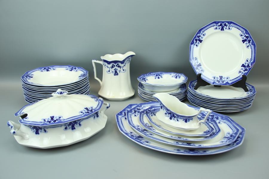 Matservis, 39 delar, flintgods, Royston, Johnson Bros, England.