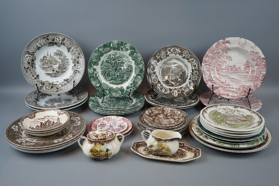 Servisdelar, 42 st, porslin, England.