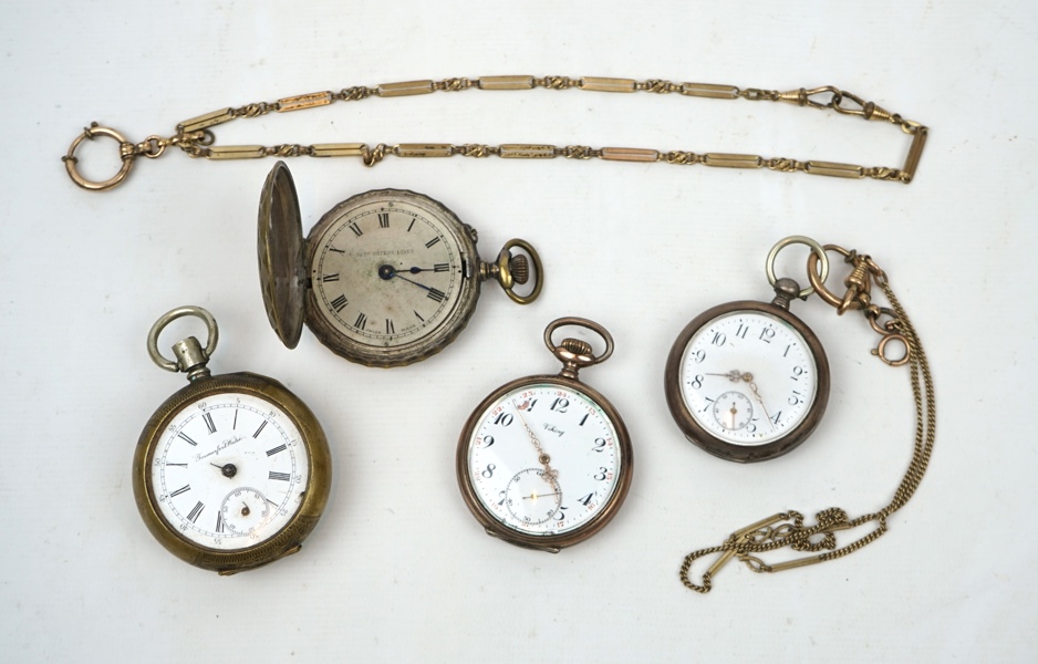 Fickur, 4 st, silver/mässing.