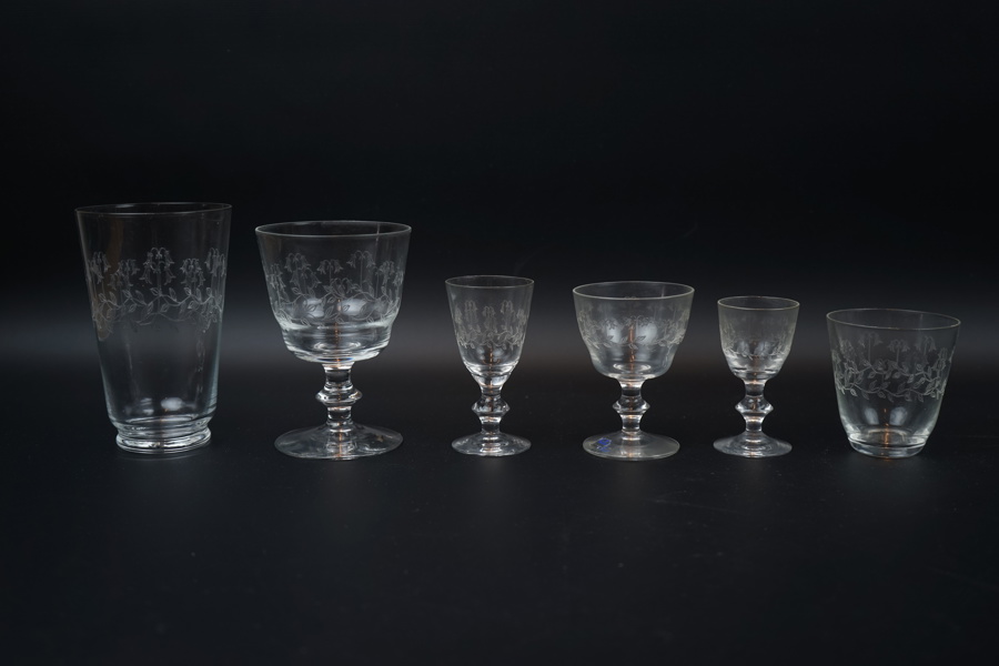 Edvin Ollers, glasservis, 66 delar, glas, "Elon", Kosta Boda.