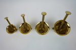 Årsmortlar med stöt, 4 st, mässing, Skultuna.