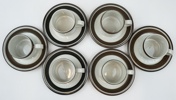 Anja Jaatinen-Winquist, kaffeservisdelar, 14 st, stengods, ''Karelia'', Arabia, Finland.