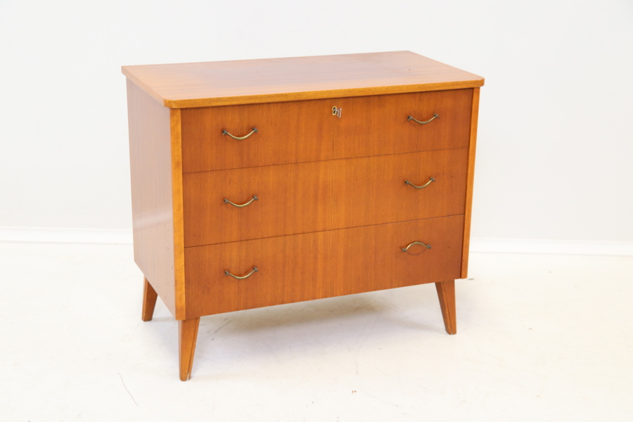 Byrå, 3 lådor, teak, 1900-talets mitt.