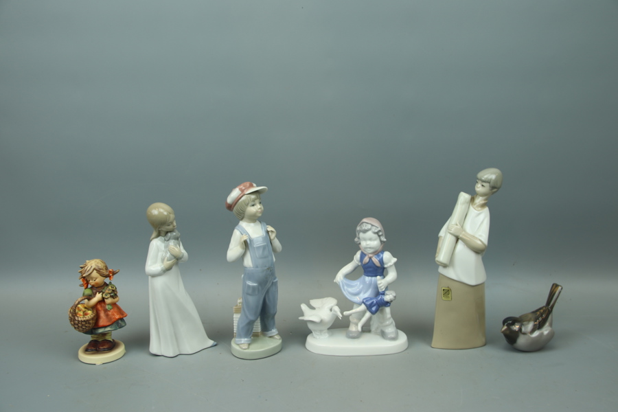 Figuriner, 6 st, porslin, bl. a Goebel.
