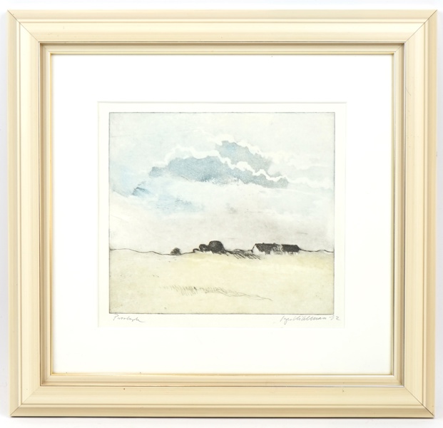 Inger Kihlman, färgetsning, provtryck, signerad, 1992.