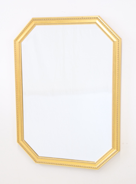 Spegel, bronserad ram, fasettslipat glas.