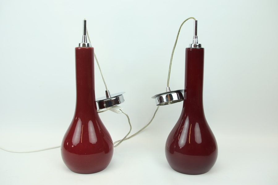 Fönster/köksölampor, ett par, glas, handgjorda, Nordlux, samtida.