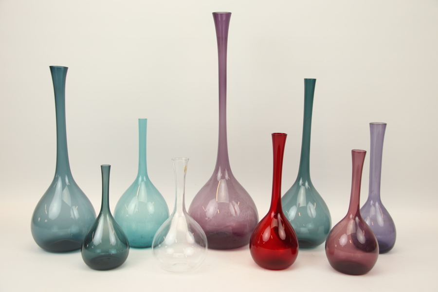 Arthur Percy, vaser, 10 st, glas, Gullaskruf, 1950-tal.