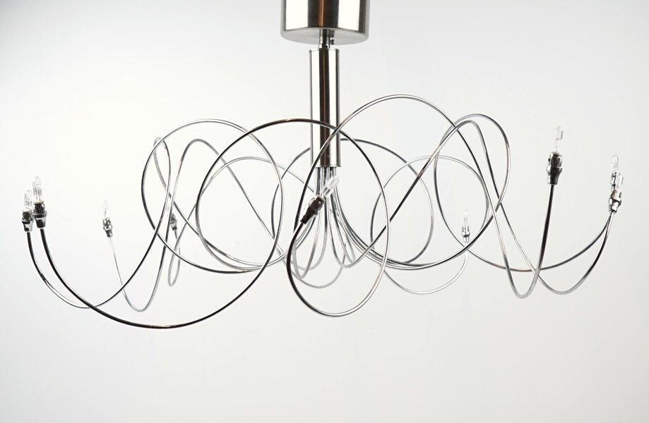 Taklampa, 10 ljuspunkter, metall, ''Spaghetti'', Facklam.