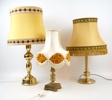 Bordslampor, 3 st, mässing.