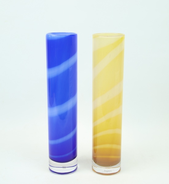 Anna Ehrner, vaser, 2 st, glas, "Samoa", Kosta Boda, signerad.