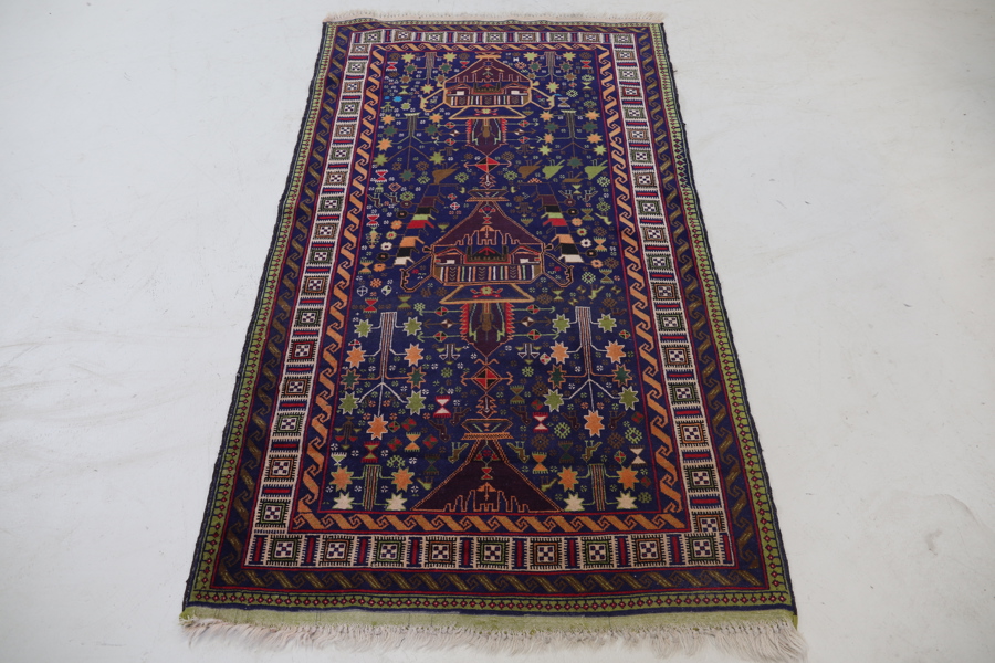 Matta, orientalisk, handknuten, ull.