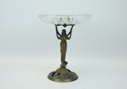 Uppsatsskål, glas/mässing, jugend.