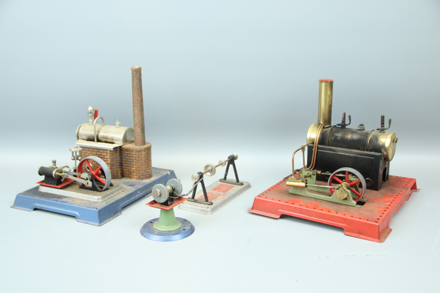 Ångmaskiner, 3 delar, Wilesco och Mamod.