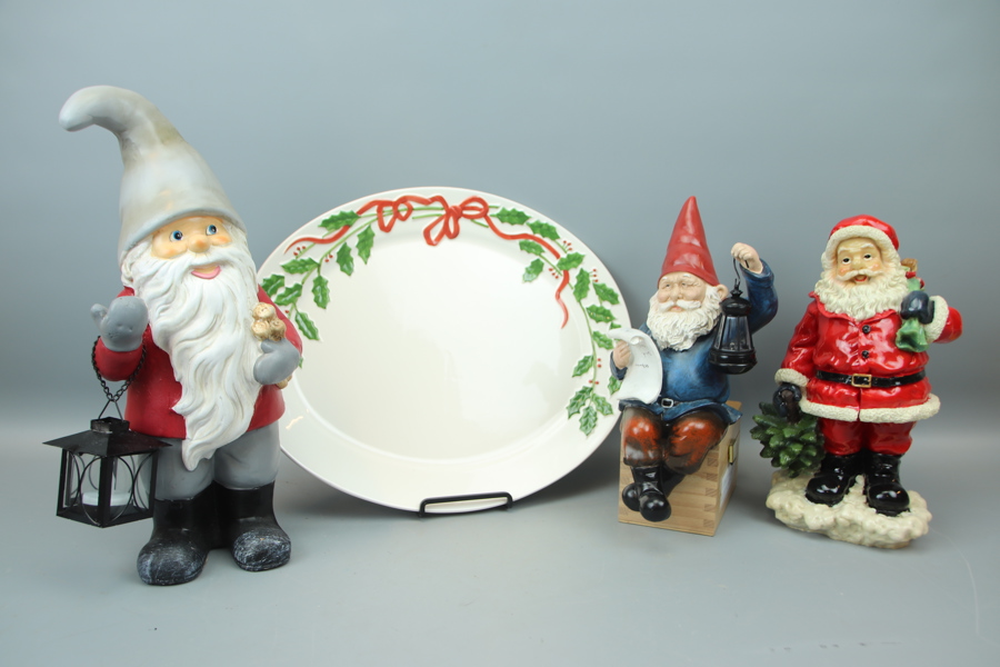 Tomtar och fat, 4 delar, olika material, bl.a Åhlens.