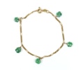 Armlänk, guld 14k och jadestenar.
