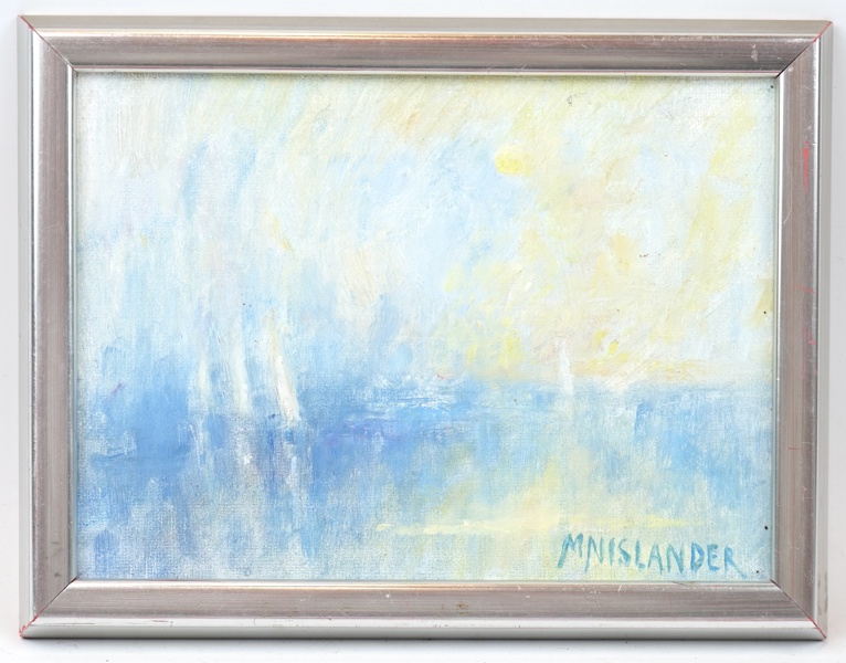 Margareta Nislander, olja på pannå, signerad.