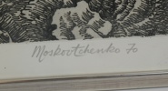 Michel Moskovtchenko, linoleumsnitt nr 8/30, signerad,1970.