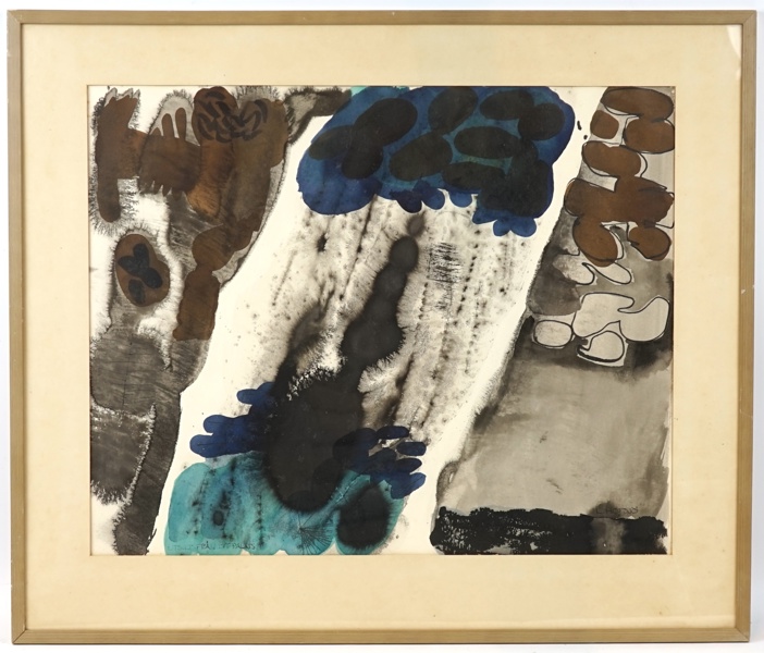 Lars Hofsjö, ''Utsikt från ett palats'', blandteknik, signerad.