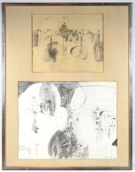 Oidentifierad konstnär, blyerts, signerad, 1969.