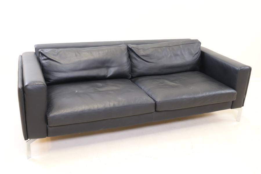 Soffa, skinn, furninova.