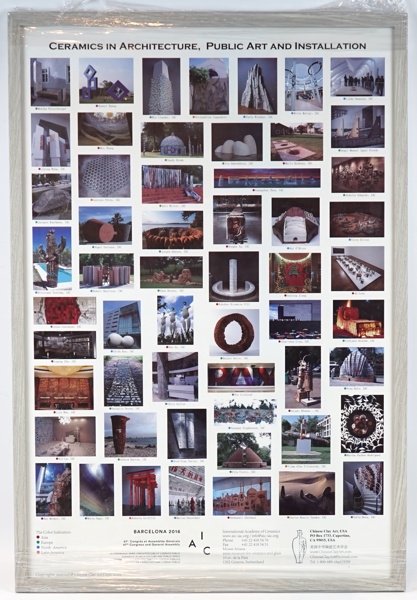 Affisch, ''Ceramics in architecture, Public art and installation'', Barcelona 2016, Chinese Clay Art, USA.