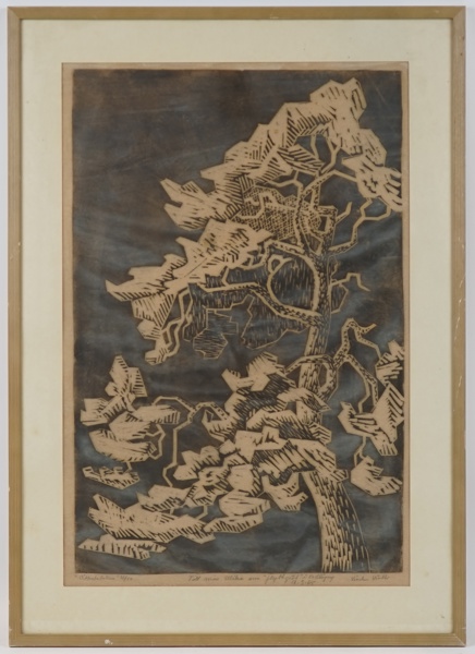 Viveka Viotti, linoleumsnitt, nr 21/50, signerad.