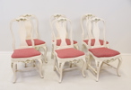 Stolar, 6 st, trä/textil, rokokostil, 1900-tal.