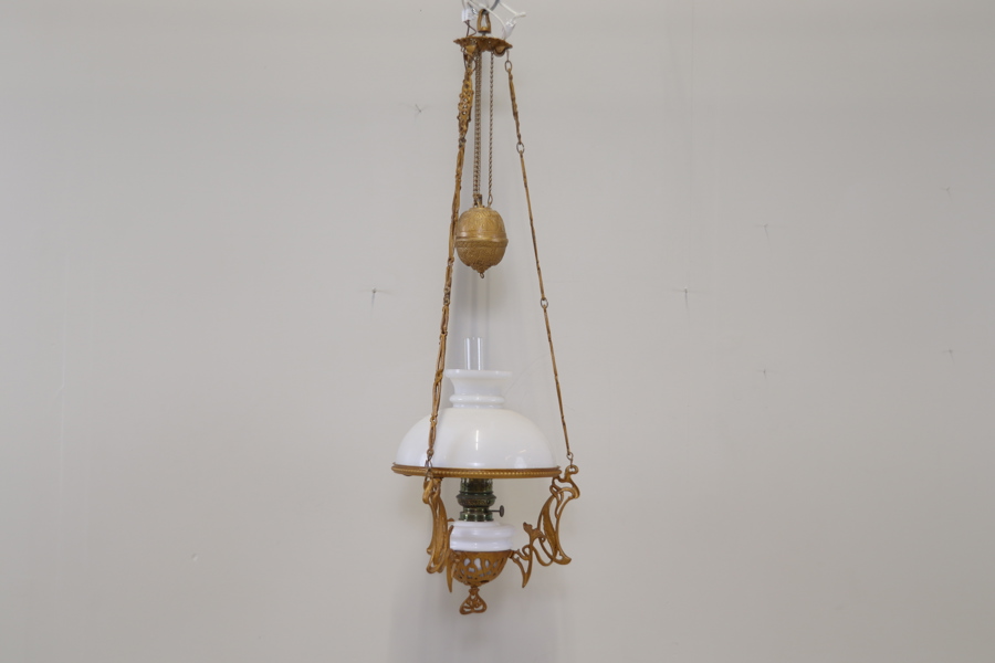 Fotogentaklampa, 3 ljuspunkter inkluderat fotogenlampan, metall/glas.