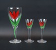 Ulrica Hydman Vallien, vin och snapsglas, 3 st, ''Tulipa'', Kosta Boda, signerade.