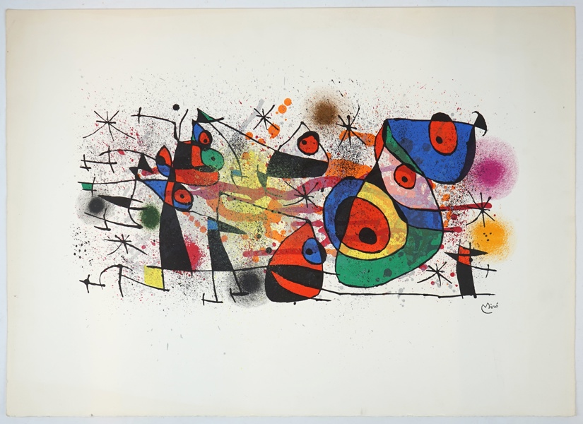 Joan Miró, efter tryck, signerad i trycket.