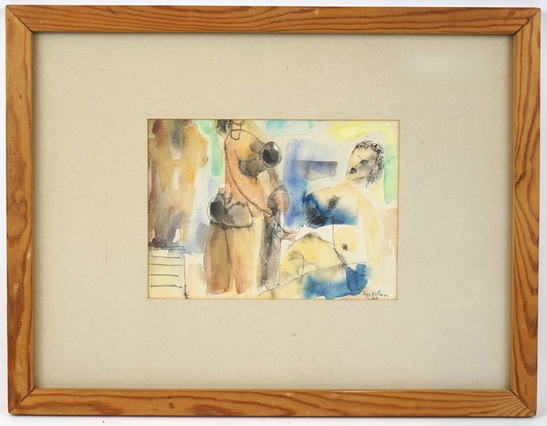 Tage Nilsson, blandteknik, signerad, 1960.