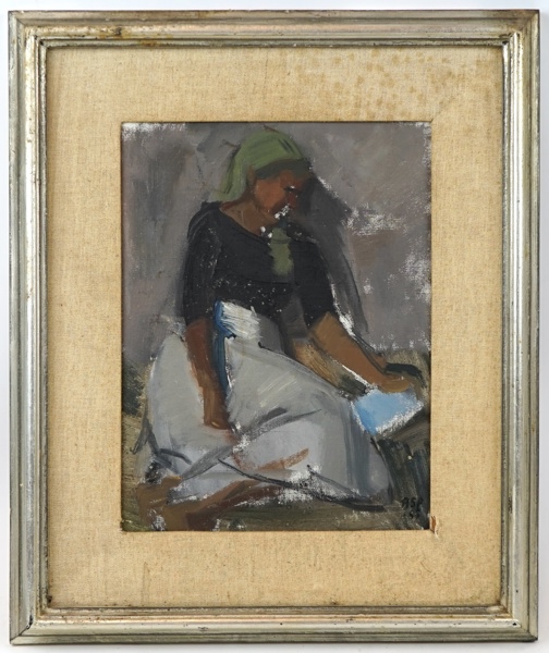 Gösta Asp, olja på duk uppklistrad på pannå, signerad, 1955.