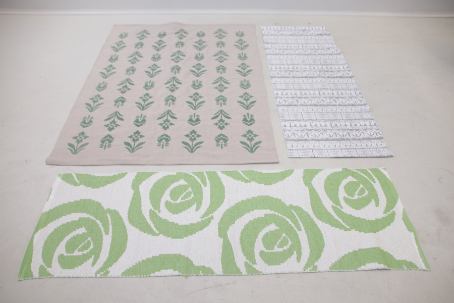 Mattor, 2+1 st, bomull/plast.