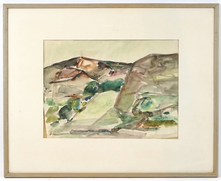 Helge Nysell, ''Från Orust'', akvarell, signerad.