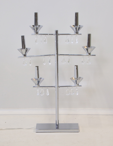 Ljusstake, för 6 ljus, metall/glas, By Rydéns.