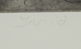 Oidentifierad konstnär, ''Ingrid'', etsning, E.T., signerad, 2007.