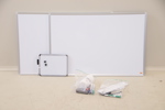 Whiteboard, 2+1, bl.a Nobo, med tillbehör.
