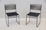 Giandomenico Belotti, stolar, 2 st, metall/plast, "Spaghetti Chair", Fly Line, Italien, 1900-tal.