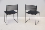 Giandomenico Belotti, stolar, 2 st, metall/plast, "Spaghetti Chair", Fly Line, Italien, 1900-tal.