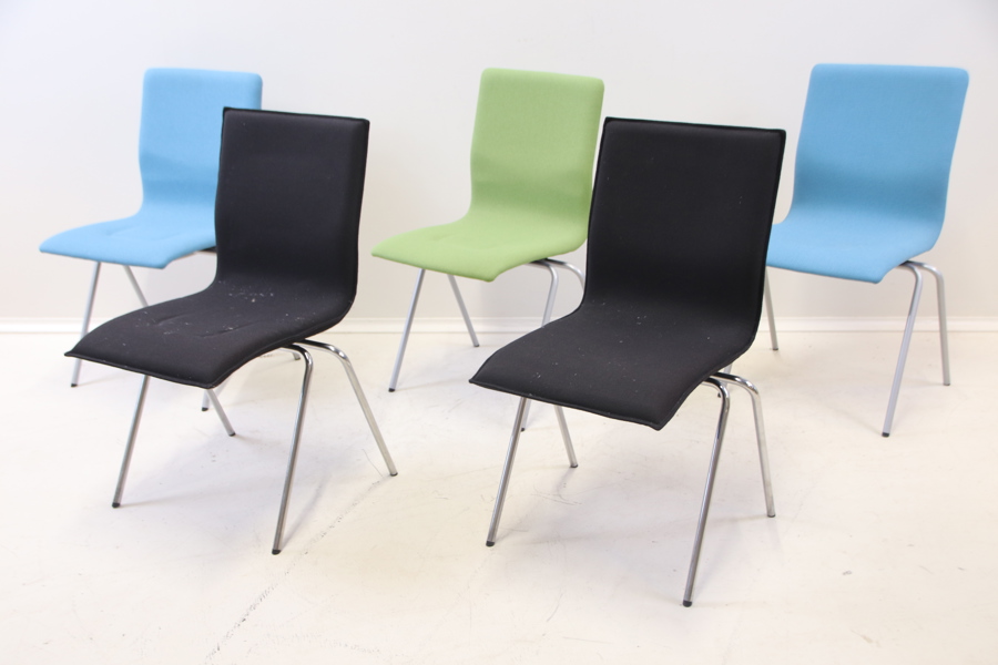 Stolar, 5 st, textil/metall, Magnus Olesen, Danmark.