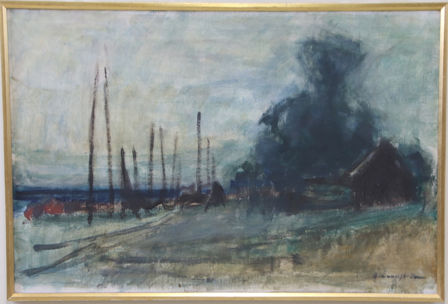 Helge Lundström, olja på duk, signerad.