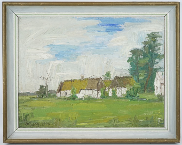 Woldemar Tank, olja på pannå, signerad, daterad 1946.