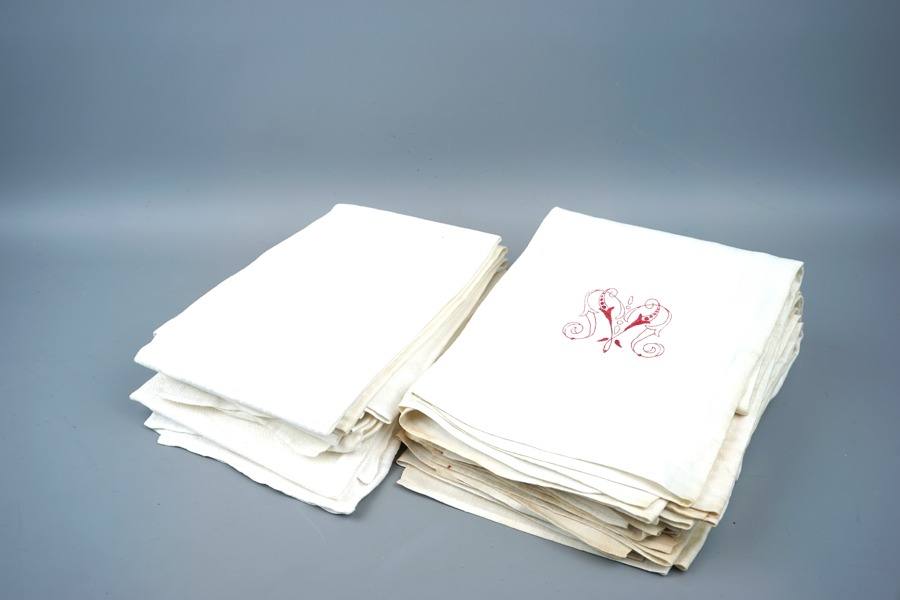 Handdukar, ett parti, linne, 1900-tal.